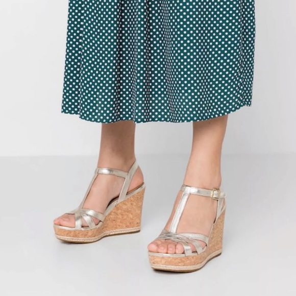 UGG Melissa Metallic Gold Cork Wedge Sandal - Picture 1 of 8